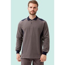 Polo Yaka Sweatshirt 100 Pamuk Kışlık Flora Rahat Kesim Pamuklu Günlük Iş Kullanımı Için