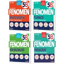 Fenomen 5.sınıf Fen Bilimleri (B) Türkçe (B) Matematik (B) Paragraf (B) Soru Bankası 4 Lü Set