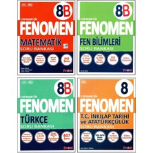 Fenomen 8. Sınıf Lgs Matematik(B)+Fen(B)+Türkçe(B)+Inkılap Tar.soru Bankası 4 Kitap