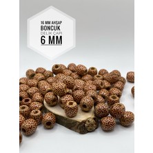 FioliMore 16 mm Desenli Ahşap Boncuk (50 Gram 38 Adet) Delik Çapı 6 mm Makrome Takı Bileklik Yuvarlak