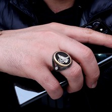 925 Ayar Gümüş Osmanlı Tuğrası Motifli Model Erkek Yüzük