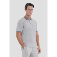 Sabri Özel Erkek Bej Normal Kesim Regular Fit Pamuklu Örme Polo Yaka Tişört