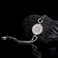 925 Ayar Gümüş Kral Zincir Hz Süleyman Mührü Model Bileklik