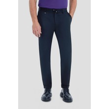 Sabri Özel Erkek Siyah Dar Kesim Slim Fit Dokuma Yan Cep Jogger Pantolon