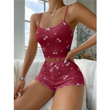 Kadın  Bluz  Şortlu Takım  Crop  Modeli