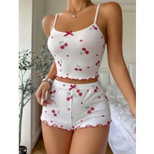 Kadın  Askılı Bluz  Şortlu  Takım Trend  Moda