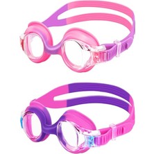 Çocuklar Için Yüzme Yüzücü Gözlüğü, 2 Adet, Buğulanmaz, Uv Korumalı, Profesyonel, 6-14 Yaş