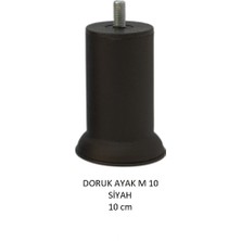 Doruk Ayak, Cıvatalı Baza Koltuk Dolap Ayağı, Metal, Siyah, M10, 10 cm