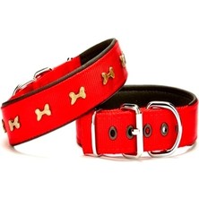 Softlu Dokuma Köpek Boyun Tasması 3 cm x 55 cm Kırmızı