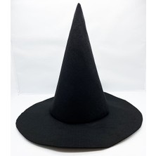 Siyah Renk Keçe Cadı Şapkası 35X38 cm