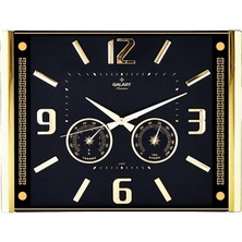 Premium Barometreli Isı - Nem Ölçer Kabartma Rakamlı Duvar Saati 41.5X32CM  707-A-1 (4490)
