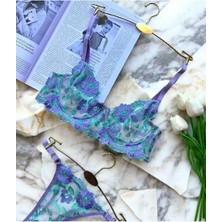 Kadın Çiçek Desenli Bralet Takımı