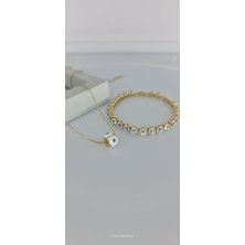 Nazar Kolye Bileklik Çelik Takı Seti