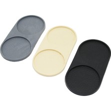2 Bölmeli   Oval   Renkli Silikon  Yağdanlık - Sabunluk Altlık  12 x 24.5cm (4490)