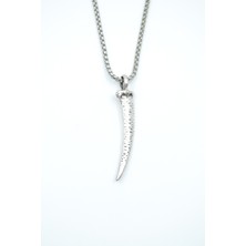 Bu Farklı Fil Dişi Örme Zincir Kolye - Gümüş Kaplama - Erkek Kadın Kolye - NO:1323