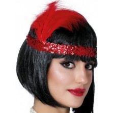 Büro Ev Ofis Etkinlik Gösteri Kostüm Tacı Için Kırmızı Tüylü Çarliston Saç Kafa Bandı