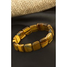 Kare Kesim Orjinal Kaplangözü Doğaltaşlı Bileklik