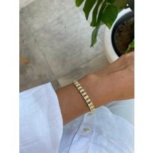 Xuping 14K Serisi Zirkon Taş  Işlemeli Kordon Model Gold Bileklik