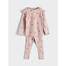 Lcw  Bisiklet Yaka Baskılı Kız Bebek Pijama Takım  (W5)