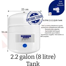 Conax Su Arıtma Tankı 8 Lt Tüm Cihazlara Uyumlu, Nsf Onaylı, Paslanmaz Çelik Tank