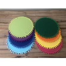 Trend Yuvam Ev Tekstil Ürünleri Karışık Renkli Ponponlu Supla 33 cm (Mdf Dahil) (8 Adet)