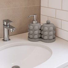 Beton Grisi Buble Sıvı Sabunluk Set