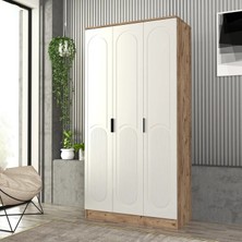 Derin 3 Kapaklı Bazalı Gardırop Tamamı Mdf