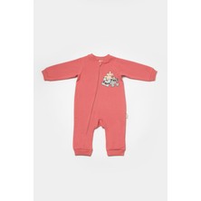 Unisex Bebek Pamuklu  Puzzle Desenli Tulum