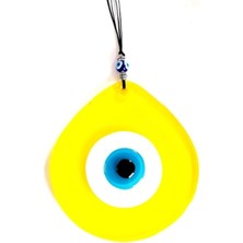 Mavi Nazar Boncuklu Sarı Renk Nazar Boncuklu Damla Desen El Yapımı Duvar Süsü Hediyelik Eşya