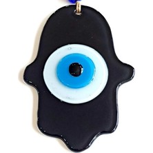 Nazar Boncuklu Siyah Fatma Ana Bereket Eli Cam Duvar Süsü