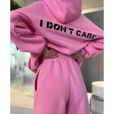 Runiquehome Nakış Işlemeli Üç Iplik Sweat Takım- Pembe