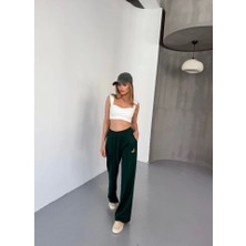 Runiquehome Osy Modal Yumuşak Dokulu Kumaş Nakış Işlemeli Rahat Bol Paça Eşofman Pantalon - Siyah