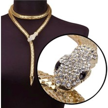 Kadın Sarı Mıknatıslı Yılan Kolye Kemer