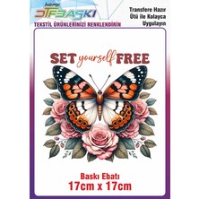 Kelebek Ütü ile Yapışan Kumaş Tekstil Tişört Dtf Baskı