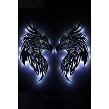 Lucenda LED Işıklı Ikili Portre Kartal Figürlü Tablo Duvar Dekorlu Gece Lambası
