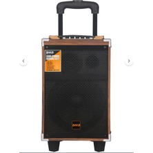 Baab B-Q12 Taşınabilir Ahşap Şarjlı Bluetooth Hoparlör Rms 12 Inc  Müzik Çalar Ses Sistemi Büyük Boy