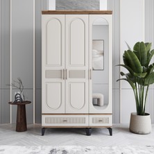 Monzio Libra 3 Kapaklı Çekmeceli Gardırop Tamamı Mdf (Aytaşı)