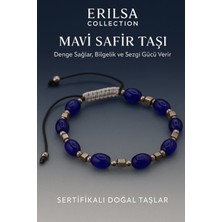 Sertifikalı Sentetik Mavi Safir Taşı Bileklik - Bilgelik Denge ve Sezgi Gücü Veren Takı