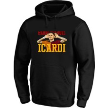 M. Icardi Baskılı Erkek 3 Iplik Şardonlu Hoodie Sweatshirt (Yeni)