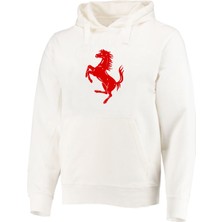Şahlanan At Baskılı Pamuklu 3 Iplik Şardonlu Sweatshirt