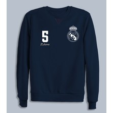 Efsaneler Serisi Zidane Real Madrid 5 Bisiklet Yaka Lacivert Sweatshirt