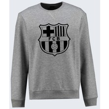 F.c.barcelona Baskılı Bisiklet Yaka Grimelanj Sweatshirt