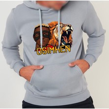Aslan Osmhn Baskılı Pamuklu 3 Iplik Şardonlu Hoodie