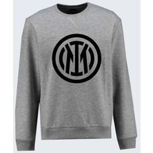 Inter Milan Baskılı Bisiklet Yaka Grimelanj Sweatshirt