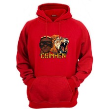 Aslan Osmhn Baskılı Pamuklu 3 Iplik Şardonlu Hoodie