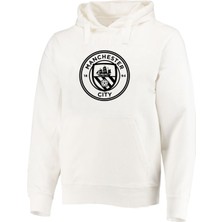 Mancester City Baskılı Ekru Sweatshirt Hoodie