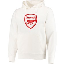 Arsenal Logo Baskılı Pamuklu 3 Iplik Kapüşonlu Sweatshirt