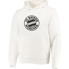 Bayern Münih Baskılı Ekru Sweatshirt Hoodie