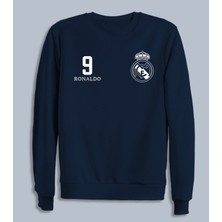 Efsaneler Serisi Ronaldo Rmadrid 9 Bisiklet Yaka Lacivert Sweatshirt