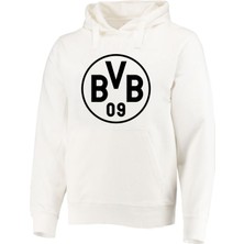 Borussia Dortmund Baskılı Ekru Sweatshirt Hoodie